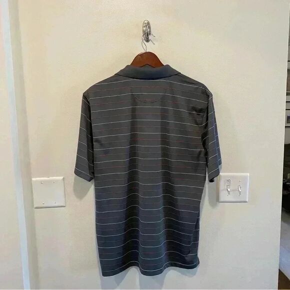Greg Norman play dry stripe polo men's size large athletic performance gray golf - Picture 5 of 9